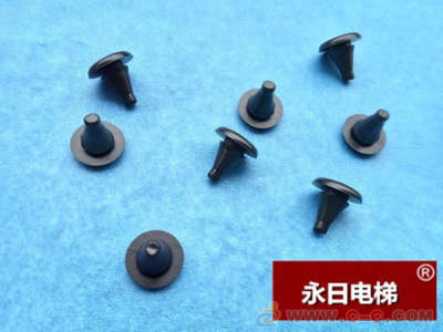 电梯配件电梯门豆厅门防撞粒防碰橡胶减震豆通用型开孔7mm厚度2.5mm_厅门防撞钉系列 - 中国制造交易网